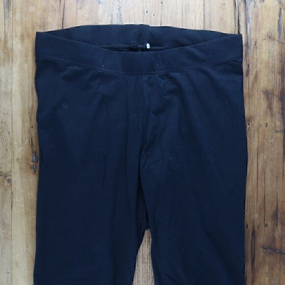 OLD NAVY BLACK CROPPED WIDE WAISTBAND FASHION LEGGINGS SIZE LARGE - Picture 3 of 6